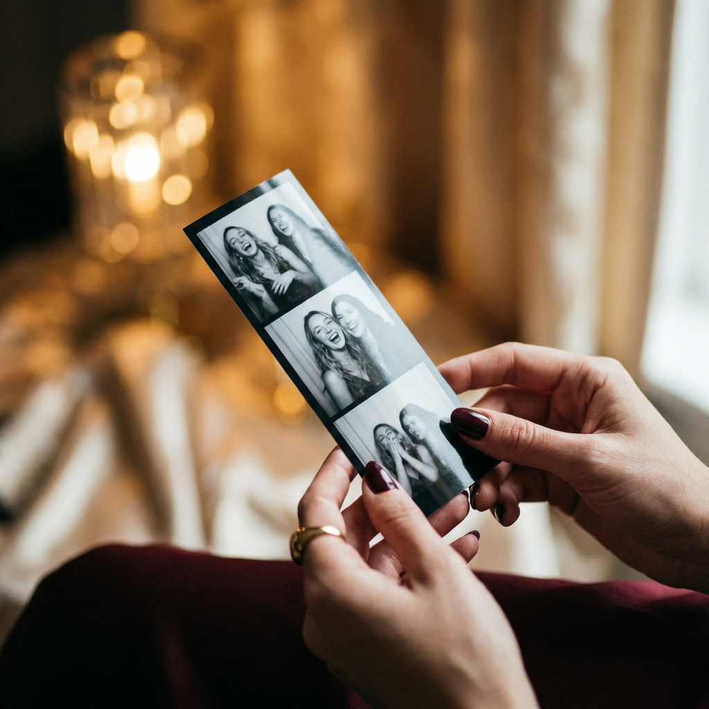 Hands holding a photo strip